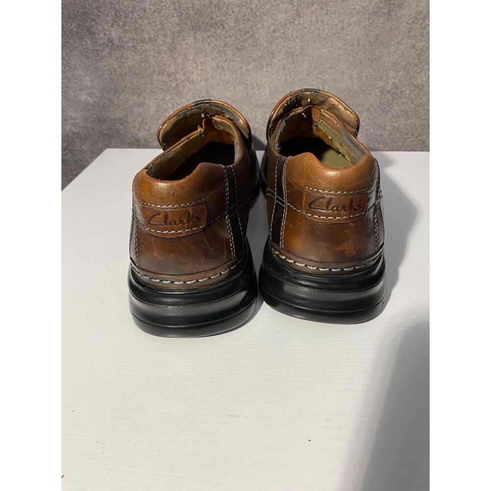 Clarks Men's Brown Leather Slip On Loafer Shoes Size 11 M - Comfort Casual - Picture 4 of 8